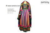 Multicolor Afghan Fashion Long Gown Muslim Nikah Event Dress Clothing