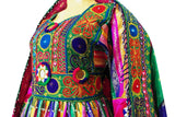 Multicolor Afghan Fashion Long Gown Muslim Nikah Event Dress Clothing