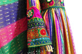 Multicolor Afghan Fashion Long Gown Muslim Nikah Event Dress Clothing