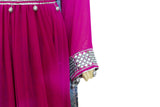 Elegant Afghan Dress in Pink & Blue