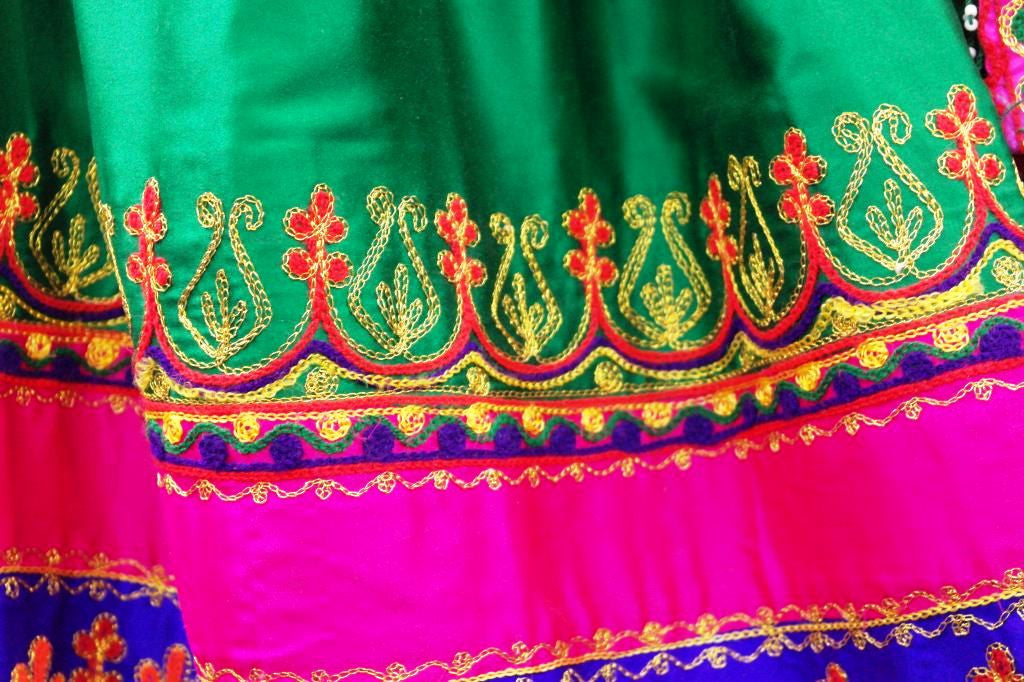 Beautiful Afghan Dress Green Color