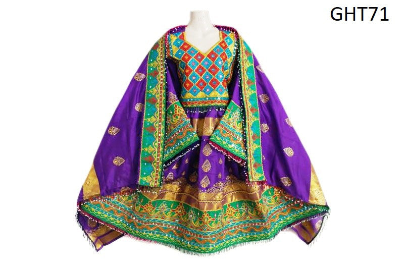 Afghan Kuchi Dress in purple color