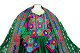 Exquisite Afghan Fashion Tribal Art Bridal Gown with Kuchi Frock Design