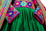 Traditional Afghan Gypsy Wedding Dress for Women - Long Frock Design