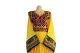 Yellow Color Afghan Bridal Full Suit Kuchi Ladies Handmade Apparel