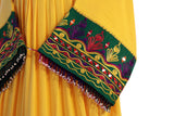 Yellow Color Afghan Bridal Full Suit Kuchi Ladies Handmade Apparel