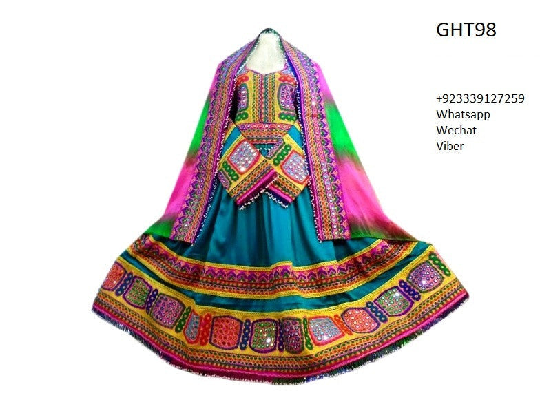 Latest Afghan Fashion Gown With Lot Of Mirrors Work Kuchi Wedding Apparel