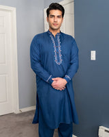 Afghan Men Blue Color Suit