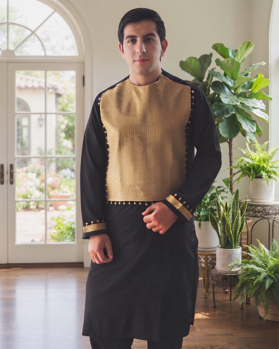 Gents Suit Embroidery Mirror Work
