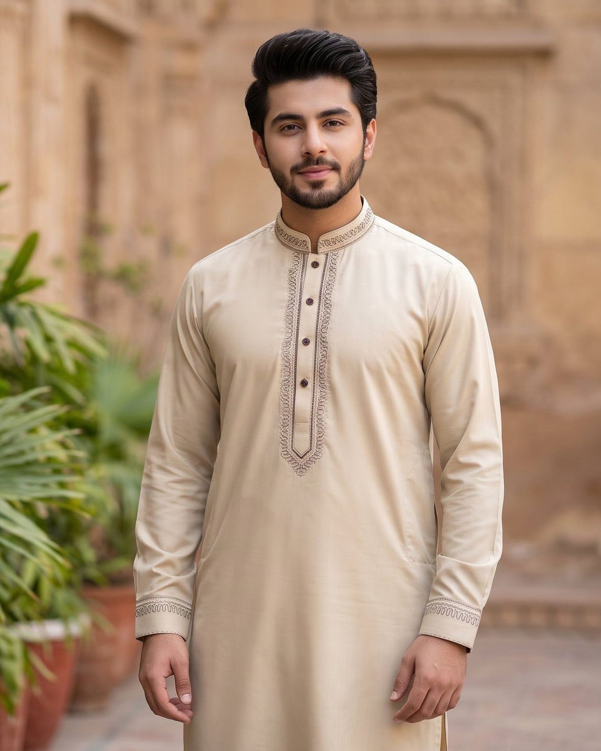 Gents Suit In Light Silver Color