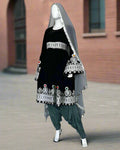 afghan clothes in black color, kabul bridal dress