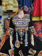 Black Velvet Afghan Mehndi Night Costume