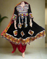 Black Velvet Afghan Mehndi Night Costume