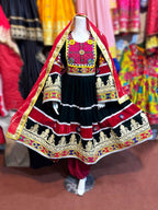 Black Velvet Afghani Dress Genuine Handmade Embroidery