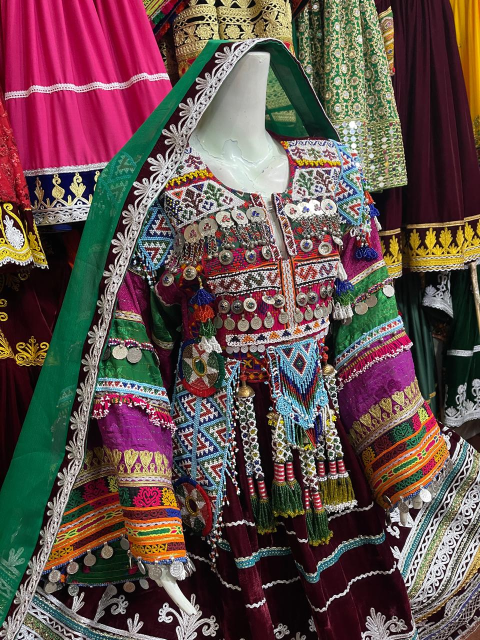 Kuchi Bridal Frock In Maroon Color