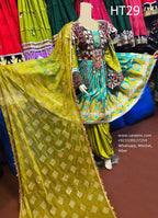 Green and Yellow Mahendi Hena night Nikah Dress Afghan Kabul