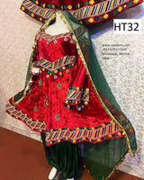 Red Velvet Afghan Dress