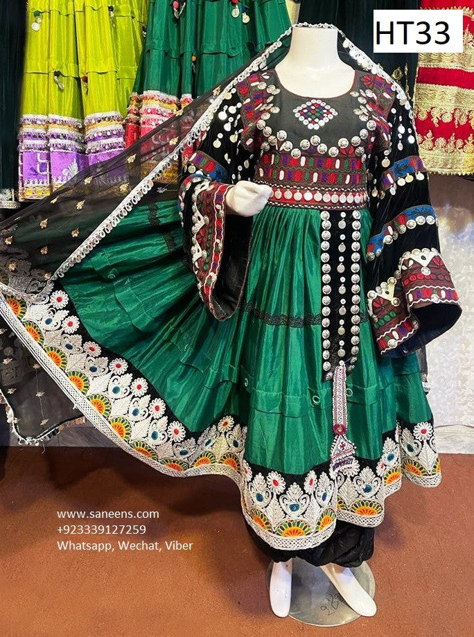 fashion afghan long dress with metal works