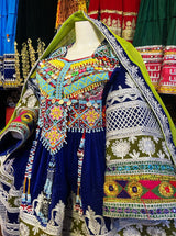 Afghan Bridal Velvet Embroidered Dress
