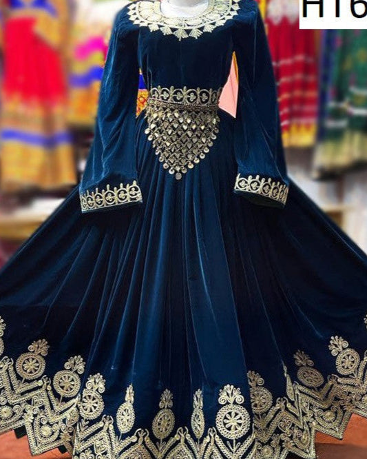 Afghan Velvet Gown Dress Small Afghan Velvet Gown Dress Small