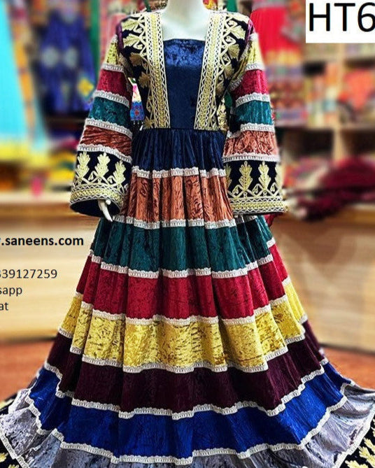 pashtun dulhan dress in multi color fabrics