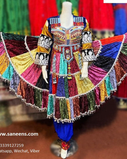 afghan bridal clothes in multicolor, gul panra, najiba faiz, aryana sayeed, pekhawar, onine dress,