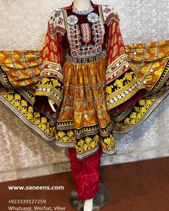 Afghan Bridal Embroidered Dress