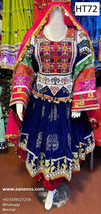 afghan kuchi nikah costume in blue color