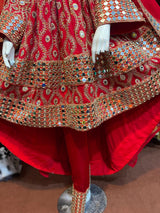 Mirrors Work Afghan Persian Bridal Red Frock
