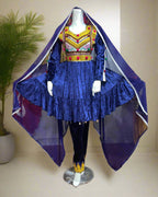 Afghan Fashion Blue Velvet Dress