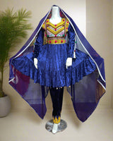 Afghan Fashion Blue Velvet Dress