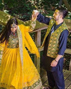 afghan ladies dress and gents vest for wedding events