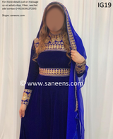 Traditional embroidery events wear best outfits in dark blue color
