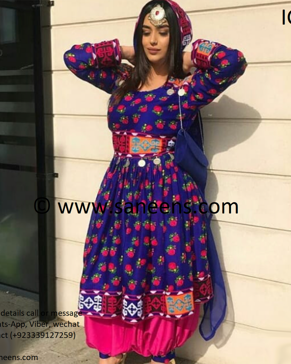 New afghan tribal simple kuchi frok for girls in  dark blue color
