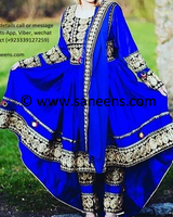 Afghan Blue Embroidered Gown