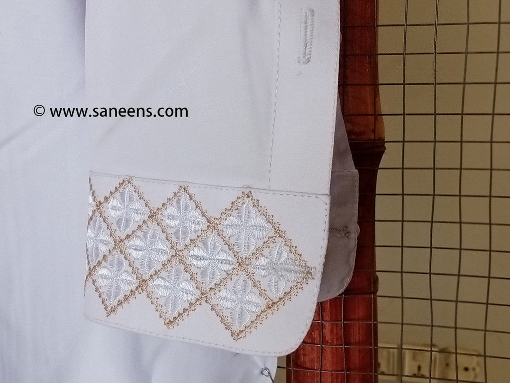 embroidery men white dress