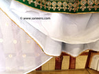 Afghan green and white long gown