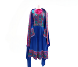 New Afghan online kuchi simple handmade dress in blue color