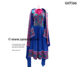 New Afghan online kuchi simple handmade dress in blue color