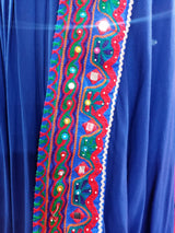 New Afghan online kuchi simple handmade dress in blue color