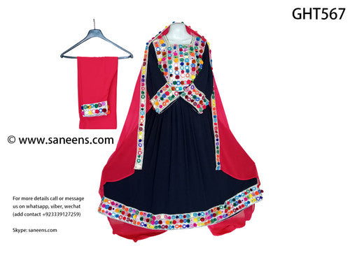 Afghan Mirror Work Bridal Frock