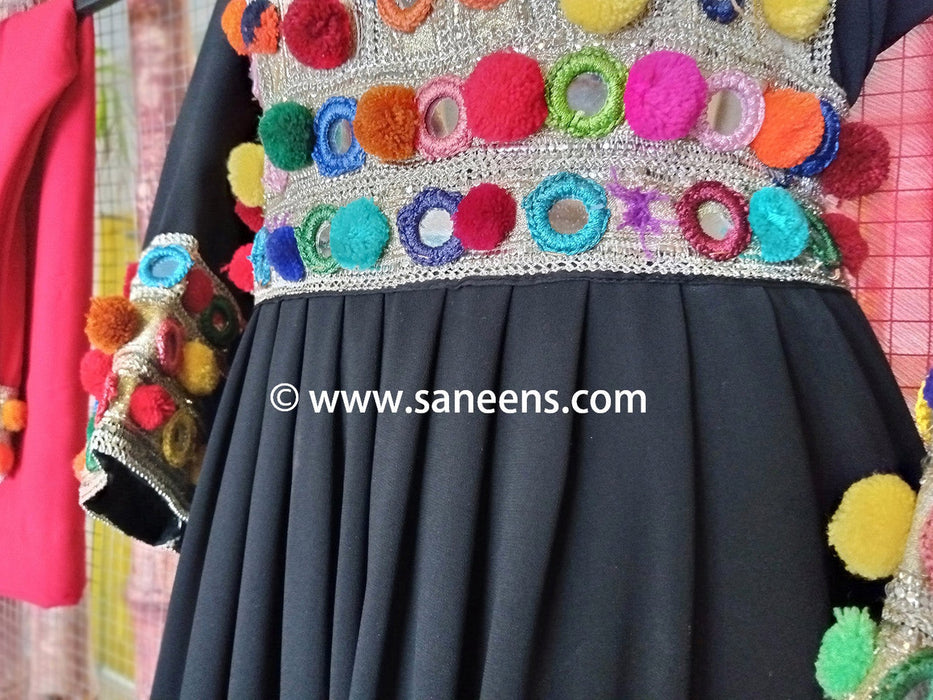 Afghan fashion black frock