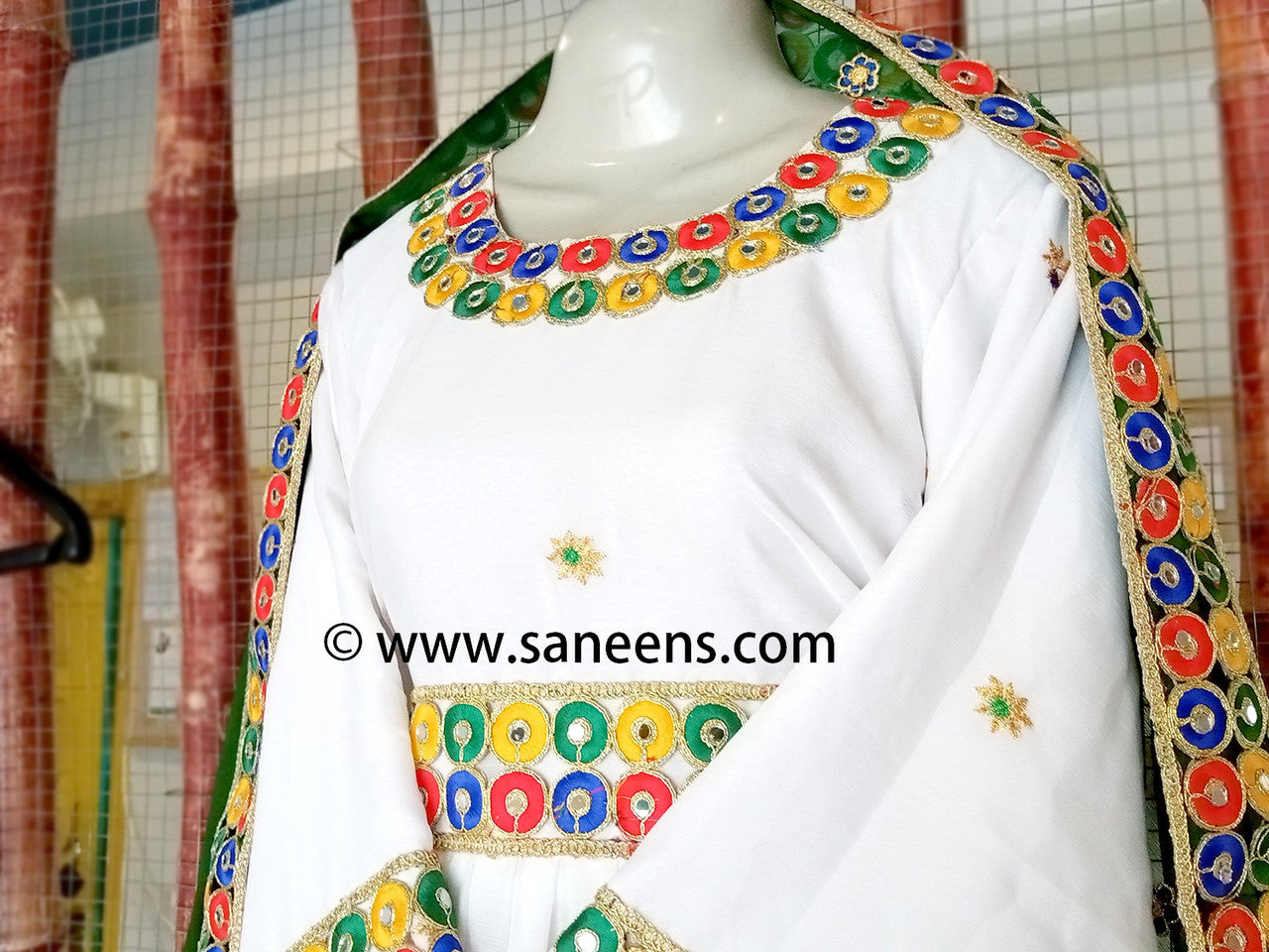Afghan fashion white clothes