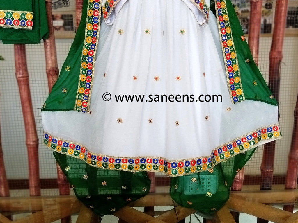afghan kuchi white dress