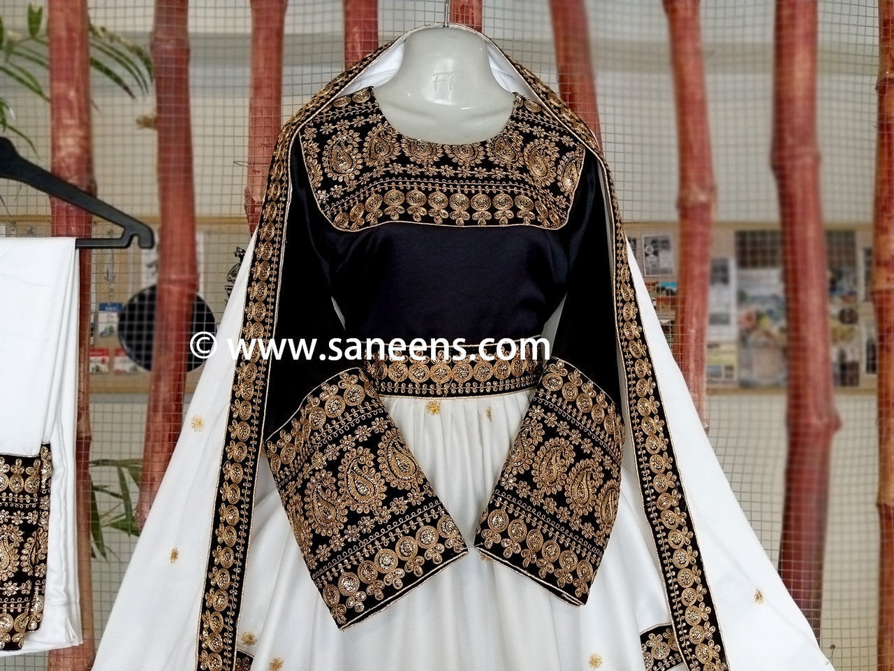 Afghan dress in  white color