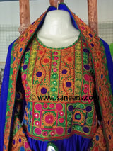 Traditional Afghan  Weddings embroidery girl dress in blue color