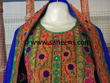 Traditional Afghan  Weddings embroidery girl dress in blue color