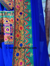 Traditional Afghan  Weddings embroidery girl dress in blue color