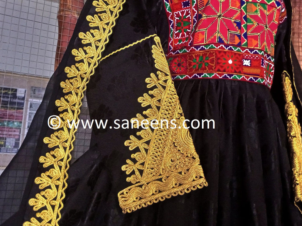 afghan fashion black dress
