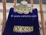 New Afghan Traditional chorma dozi work dress in blue color